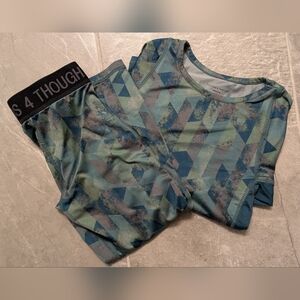 Threads 4 Thought ReActive Base Layer Set Kids Size 5 Kaleidoscope Green